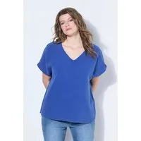 Studio Untold Druckbluse Blusenshirt oversized Musselin V-Ausschnitt