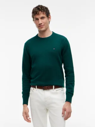 PIMA ORG CTN CASHMERE CREW NECK Ornamental Green Heather - Gr. - M