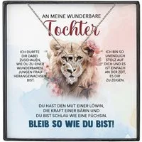 22Feels Schmuckset An Meine Tochter Geschenk von Mama Papa Mädchen Frauen Herz Halskette (inkl. Geschenktasche, Karte(n), Poliertuch, Beutel), Silber 925/000, Karte Made In Germany