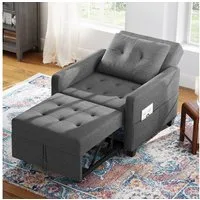 OUNUO Sofa Schlafsofa Klein 3 in 1, Klappsofa & Schlafhocker mit Bettfunktion