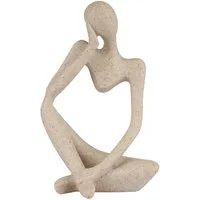 FOUORTUNATE-BEE Dekofigur Denker Skulptur aus Kunstharz für Regal, Tisch & Büro Deko, Moderne Denker Figur als stilvolle Wohn- und Bücheregal-Dekoration