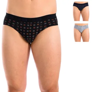 Pack-3 Q-EN Slips bedruckter atmungsaktiver Stoff 504 Herren