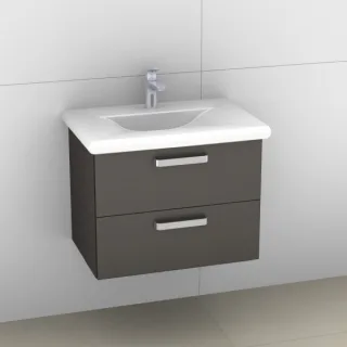 Artiqua 415 Waschtischunterschrank für Living Style 814435 Stahlgrau Metallic, 415-WU2L-L16-7141-88 415-WU2L-L16-7141-88