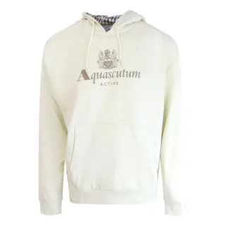 Aquascutum Active Hoodie Mit Großem Logo, Altweiß
