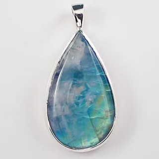 935 Silber Anhänger mit 17,68 ct. Mondstein – Handgefertigter Silberanhänger mit blauem Mondstein aus Sri Lanka