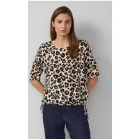 s.Oliver Kurzarmbluse Bluse Shirt-Bluse mit verstellbarem Saum