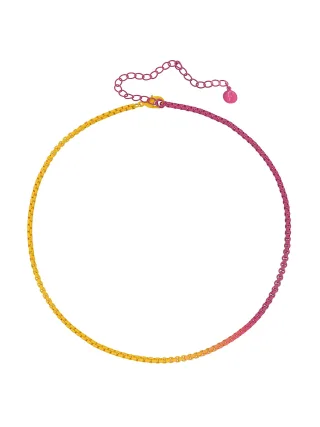 Fashionbox Kette Messing pink/orange lackiert
