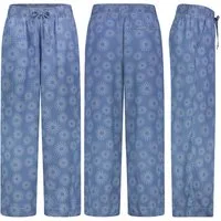 SUBLEVEL Chinos Damen Sommerliche Schlupfhose aus Denim mit weitem Bein Freizeit Hose