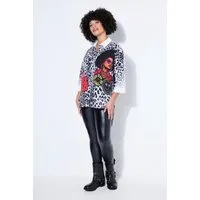 Angel of Style Longbluse Bluse oversized Leo Drucke Fledermausärmel