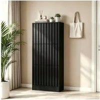 UEV Schuhschrank mit 3 Klappen, Schuhkipper schmal Schuhkommode Verstellbare Trennwände für Verschiedene Schuhtypen 60 * 24 * 122cm