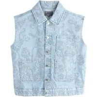 Next Jeansjacke National Trust x Next Denim-Gilet mit Stickerei (1-St)