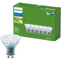 Philips LED-Leuchtmittel Ultraeffiziente LED GU10 Spots, 6er-Pack, 50 W, warmweißes Licht, GU10, 6 St., Warmweiß, flimmerfrei, EyeComfort, lange Lebensdauer