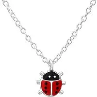 BUNGSA Kette mit Anhänger Kette Marienkäfer aus 925 Silber Kinder (1-tlg), Halskette Necklace Kinder