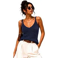 Worldclassca Stricktop Worldclassca Stricktop Ärmellos Basic Leicht Glitzer Tank Top Sommer Neue Kollektion - Stilvolle und gemütliche Sommer Mode für Damen