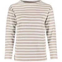 modAS Langarmshirt Damen Bretonisches Shirt 2500D U-Boot-Ausschnitt - Ringelshirt Langarm Streifenshirt Baumwolle, Seitenschlitze, Leicht überschnittene Ärmel