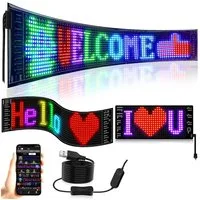 PRIISF LED Dekolicht LED Schild Display Werbung Leuchte Reklame Laufschrift Programmierbar, 9.2*37.2cm--440cmKabel, LED fest integriert, RGB Vollfarbe, Flexibler Digital Pixel Bildschirm Leuchtschrift Werbetafel APP Gaming