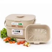 YourCasa Biomülleimer Küche 5L - Komposteimer Küche mit Sieb Spülmaschinenfest, Fassungsvermögen 5L, Spülmaschinenfest