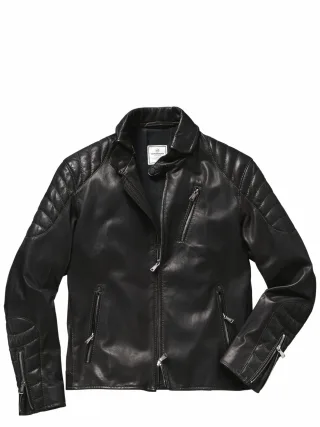 Heinz Bauer Manufakt Herren Lederjacke Interlagos Schwarz 100 % Kalbsleder