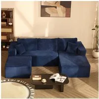 LITBIRD Ecksofa U-förmig 272x175x61 cm, modulares Oversize-Schlafsofa, montagefrei, mit Recamiere, extra tief sitzend, als Schlafsofa nutzbar