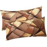 Heubergshop Kissenbezug, (2 Stück), 40x80cm Wildes Muster in Braun - Kissenhülle 100% Baumwolle (183/1)
