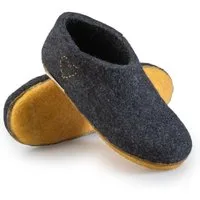 naturling Damen Boots Hausschuh (halbhohe Pantoffel mit) rutschfeste Kautschuksohle