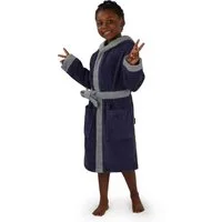 normani Kinderbademantel Frottee Bademantel für Kinder aus Bio-Baumwolle, Bio-Baumwolle, Kapuze, Bindegürtel, Kapuzenbademantel für Kids