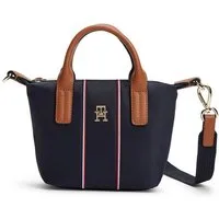 Tommy Hilfiger Tragetasche POPETTE MICRO TOTE CORP, Damen Handtasche, Umhängetasche, Schultertasche mit TH-Schmuckelement