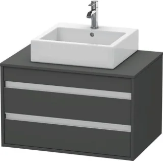 Duravit Ketho Konsolenwaschtischunterbau wandhängend Graphit Matt 800x550x496 mm - KT665404949 KT665404949
