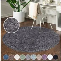 Carpet City Hochflor-Teppich City Shaggy, rund, Höhe: 30 mm, Teppich Langflor, Uni, Shaggy, flauschig-weich
