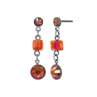 konplott - Ohrhänger - Cubes orange/silver - Gr. - OS