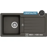 Schock Granitspüle Typos D-100 S, rechteckig, 86/43,5 cm, mit Ablauf und Abtropffläche, links und rechts einbaubar