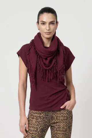 monari - Fransen Schal dark bordeaux - Gr. - OS