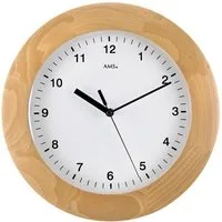 AMS Funkwanduhr F5904/18 (Quarz,Holz,Buche,Wohnzimmer,Esszimmer,Küche,Arbeitszimmer,Büro,Flur)