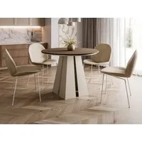 Compleo Esstisch Ø: 100cm oder 120 cm, Designer Tisch, ausziehbarer Tisch TRENDI