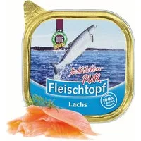 Schecker Fleischtopf-Schälchen-PUR Lachs - Einzelfuttermittel für Hunde Lachs, Nassfutter für: Hunde, ohne Zusatzstoffe