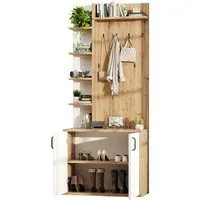 OKWISH Garderoben-Set 180cm hoch, (Stauraumschränken, 1-St., Flurausstattung mit Kleiderhaken), Flurschrank mit 5-lagiger Stauraumeinteilung
