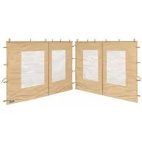 Quick Star Pavillonseitenteil 2 Seitenteile mit Fenster für Pavillon 3x3m Beige, 300x195 cm, Für Pavillons der Größe 3x3m