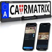 CARMATRIX D43E Rückfahrkamera (Auto WLAN Funk Rückfahrsystem im Nummernschild Kennzeichenhalter, Rückfahrkamera Digital kabellose Einparkhilfe zum nachrüsten APP)