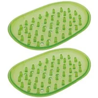 varivendo Seifenablage Seifenablage Igel Grün 2er Set – Rutschfester Seifenhalter PVC Bad, Breite: 8,5000000000000 cm, Ø 0 cm, PVC, Stück, 1-St., Seifen-Igel, seifenablage seifenigel seifenunterlage pvc seifenhalter badzubehör ba