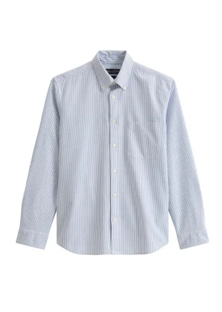 Marc OPolo Casual - Oxford-Hemd aus gestreifter Bio-Baumwolle blau - Gr. - XXL