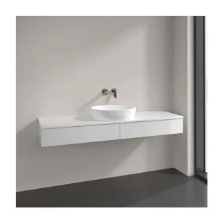 Villeroy und Boch Antao Waschtisch-Unterschrank K14050GF 160x19x50cm, Hahnlochbohrung, Waschbeckenplattenfarbe Lack, glossy white lacquer