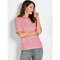 GOLDNER T-Shirt Stilvolles Streifenshirt für Damen Basicshirt mit U-Boot-Ausschnitt, Streifenmuster, aus Jersey