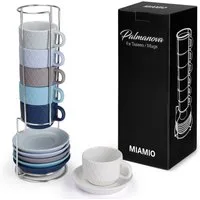 MiaMio Espressotasse Palmanova Ocean Blau, 75 ml, 6-tlg., Keramik
