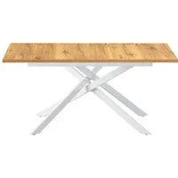 B&D home Esstisch LARS, Metallgestell schwarz oder weiß, ausziehbar 120-160cm, 4-6 Personen
