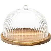 EKA Servierschüssel Akazien Servierglocke Stripe, Glas, (2-tlg)