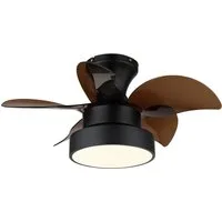 GLOBO LIGHTING Deckenleuchte KARI, Memoryfunktion, Timerfunktion, Ventilatorfunktion, LED fest integriert, warmweiß - kaltweiß, Ventilator kühlen-heizen holzoptik braun CCT 3000/4500/6000K elegant