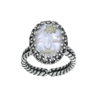konplott - Ring - Chinoiserie weiß/silver