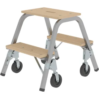 Munk Stahl-Holz-Tritt mit Bockrollen - 039012