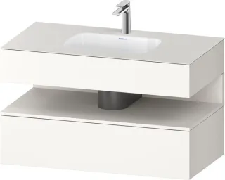 Duravit Qatego Einbauwaschtisch mit Konsolenwaschtischunterbau Weiß Supermatt 1000x550x600 mm - QA47 QA4786084840010