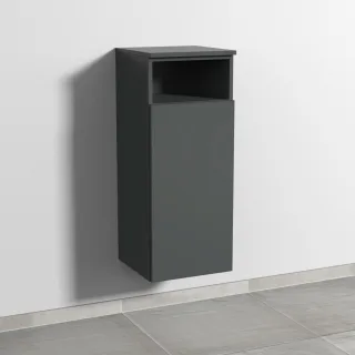 Sanipa 3way Mittelschrank mit 1 Tür und 1 offenem Fach, Anthrazit-Matt, SM13322 SM13322
